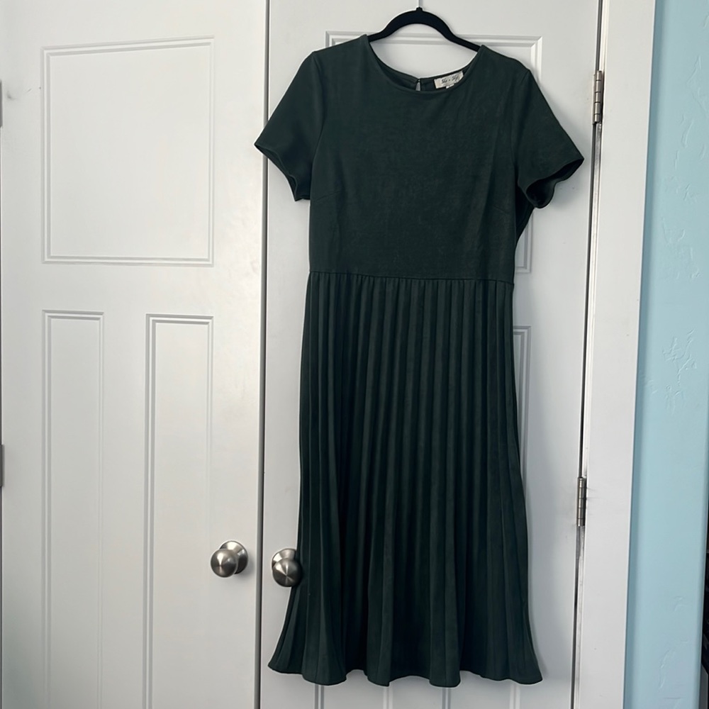 Dark green midi dress